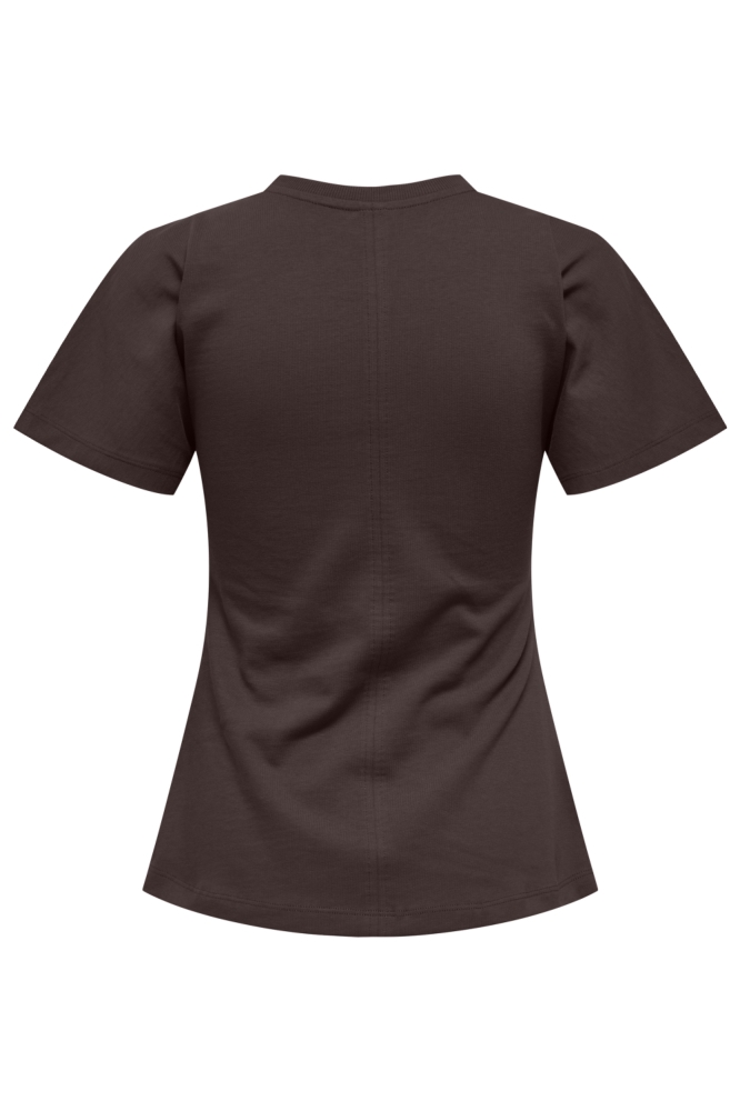 ONLMARIE LIFE S/S RUCHING TOP JRS N 15365258 SEAL BROWN